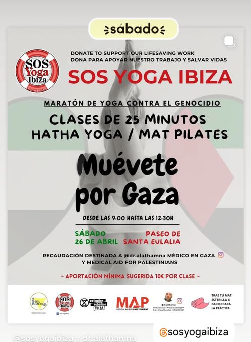 Muévete por Gaza. Maratón yoga/pilates 